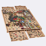 Becko US 1000 Piece Puzzle Games Board with 4 Drawers, Portable Flannlette-Coated Puzzle Table
