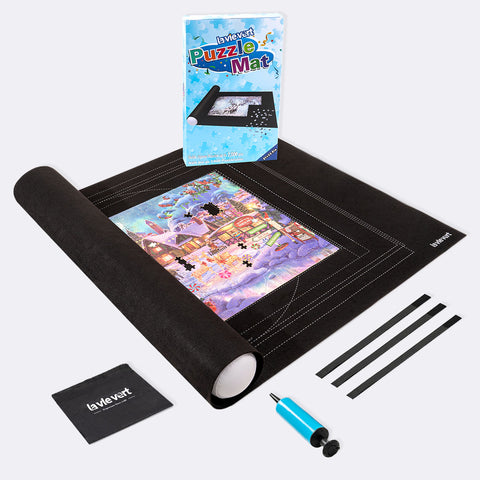 Puzzle Saver Mat Roll Up for 2000 Pieces with Drawstring Closure Storage Bag