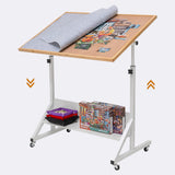Jigsaw Puzzle Table with Angle & Height Adjustment，Puzzle Board with Cover for Up to 1500 Pieces