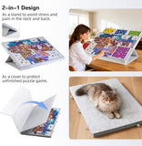 Felt Portable Tilting Puzzle Board Puzzle Table with Drawers and Cover for Up to 1000 Pieces Puzzle - Light Gray