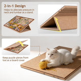 Lightweight felt puzzle board covered by its 2-in-1 protective lid to keep unfinished puzzles safe from pets and dust.