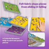 Angle Tilted Puzzle Board with Cover & 4 Drawers 1000 Pieces - Light Gray