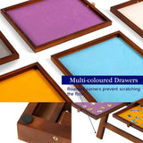 Jigsaw Puzzle Table with Foldaway Legs & Tilting Stand & Cover & 6 Colorful Drawers for 1500 Pieces