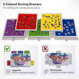 Felt Portable Tilting Puzzle Board Puzzle Table with Drawers and Cover for Up to 1000 Pieces Puzzle - Light Gray