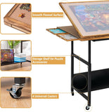 Jigsaw Puzzle Table with Legs 1500 Piece, Adjustable Height Puzzle Table  with 5 Drawers & Protective Cover