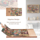 Becko US 1000 Piece Puzzle Games Board with 4 Drawers, Portable Flannlette-Coated Puzzle Table