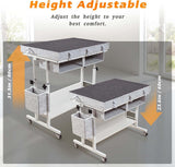 Foldable Felt Jigsaw Puzzle Board Table with 2 Cover & 8 Sorting Trays/Drawers 2000 Piece - Light Gray