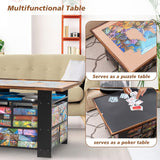 Storage Puzzle Tables with Shelves & Cover, Wooden Puzzle Table for 1500 Piece Puzzles