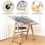 Jigsaw Puzzle Board with Cover 1500 Piece,Folding Puzzle Table with 4 Rolling Wheels