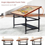 Puzzle Table with Legs Angle & Height Adjustable, Tilting Table with 4 Wheels for 1500 Piece