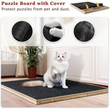 Wooden Portable Tilting Puzzle Board with 6 Drawers and Cover, Jigsaw Puzzle Table with Easel for 2000 Pieces Puzzle