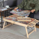 Puzzle Table Puzzle Board with Wooden Protective Cover for Puzzles Up to 1000 Pieces