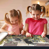 Jigsaw Puzzle Board with Puzzle Dustproof Cover Up to 1000 Pieces(Gray)