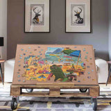 Portable Puzzle Board with Bracket Tilting Puzzle Table for Up to 1000 Pieces