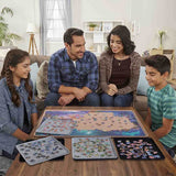 Puzzle Board Portable Felt Puzzle Mat with 6 Sorting Trays for Up to 1000 Pieces - Khaki