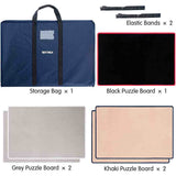 Set of 5 Jigsaw Puzzle Boards for Puzzle Storage Up to 1000 Pieces Khaki & Black & Gray