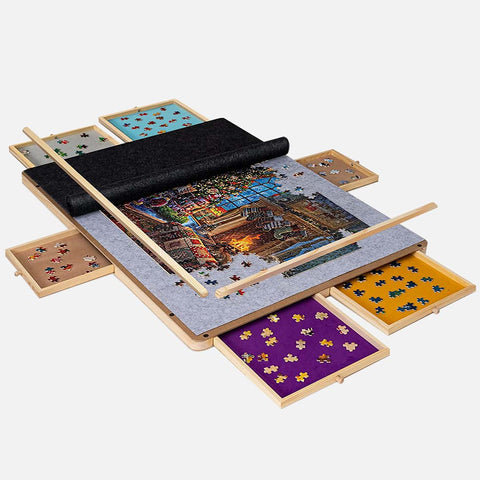 Jigsaw Puzzle Table with 6 Color Drawers for Puzzles Up to 1500 Pieces