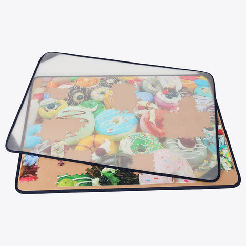 Jigsaw Puzzle Table Portable Puzzle Mat for Up to 1500 Pieces, with Dustproof Cover