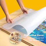 Handleless Design! Portable  Jigsaw Puzzle Table with 6 Colorful Drawers & Transparent Cover for 1500 Pieces Puzzle