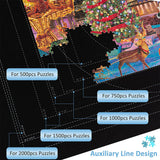 Becko US 2000 Pc Jigsaw Puzzle Mat Roll Up with Auxiliary Line & Drawstring Storage Bag