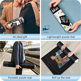Becko US 2000 Pc Jigsaw Puzzle Mat Roll Up with Auxiliary Line & Drawstring Storage Bag