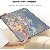 Jigsaw Puzzle Board with 6 Sorting Trays & Cover for Puzzles Up to 1000 Pieces - Gray