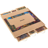 Rotating Puzzle Board with 6 Drawers for Puzzles Up to 1000 Pieces