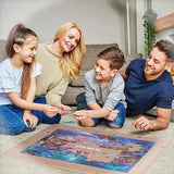 Wooden Jigsaw Board with Dust-Proof Cover for Up to 1000 Pieces - Khaki