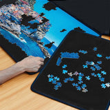 Becko Jigsaw Puzzle Board with Trays  For Puzzle Up to 1000 Pieces (Black) - jigsawdepot