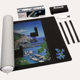 Double Sided Puzzle Mat Puzzle Roll Up for up to 1500 Pcs(Black/Gray) - jigsawdepot