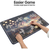 Jigsaw Puzzle Board Portable Puzzle Mat Up to 1000 Pieces (Dark Gray) - jigsawdepot