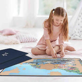 Jigsaw Puzzle Board with Covers Portable Up to 1000 Pieces (Blue/Khaki) - jigsawdepot