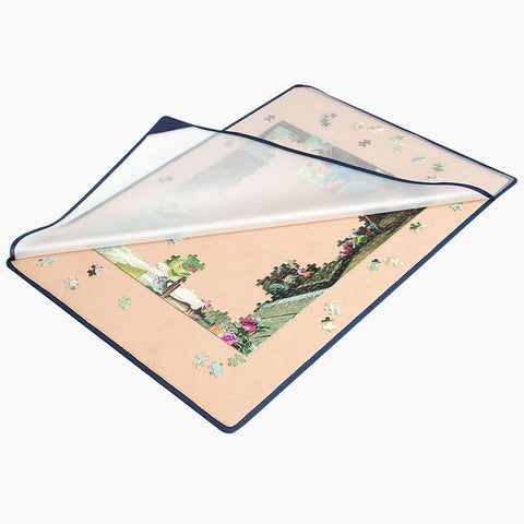 Jigsaw Puzzle Board with Dustproof Cover for Puzzles Up to 1000 Pieces (Khaki) - jigsawdepot