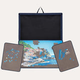 Jigsaw Puzzle Board with Trays for Up to 1000 Pieces (Dark Blue & Gray) - jigsawdepot