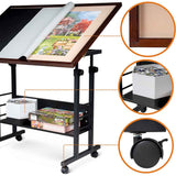 Jigsaw Puzzle Table with Cover for Up to 1500 Pieces, Enclosed with 4 Wheels