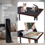 Jigsaw Puzzle Table with Cover for Up to 1500 Pieces, Enclosed with 4 Wheels