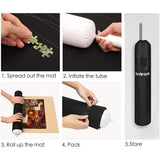 Neoprene Double-Sided Black & Khaki Puzzle Roll Mat - jigsawdepot