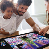 Double-Sided Black & Gray Jigsaw Puzzle Roll Mat Up to 1,500 Pieces - jigsawdepot