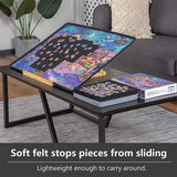 Portable Jigsaw Puzzle Board with 6 Sorting Trays for Up to 1000 Pieces - Black