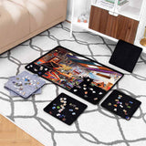 Portable Jigsaw Puzzle Board with 6 Sorting Trays for Up to 1000 Pieces - Black