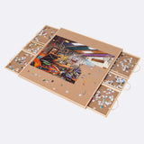 Rotating Puzzle Board with 6 Drawers for Puzzles Up to 1000 Pieces