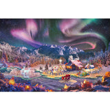 Snowy Night, Aurora, Christmas Tree - jigsawdepot