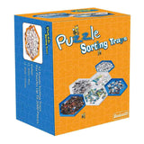 Stackable Puzzle Sorting Trays 12 Hexagonal Trays in White & Blue - jigsawdepot