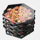 Stackable Puzzle Sorting TraysUp to 1500 Pieces, 8 Hexagonal Tray - jigsawdepot