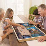 Wooden Adjustable Jigsaw Puzzle Board with Cover for Puzzles Up to 1000 Pieces