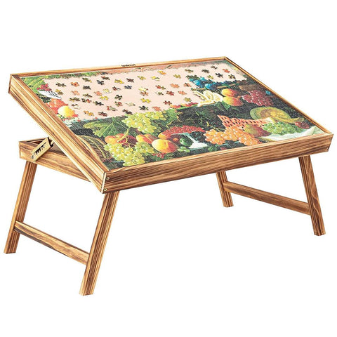 Wooden Portable Folding Tilting Puzzle Table with 4 Sorting Trays  Up to 1000 Pieces - jigsawdepot