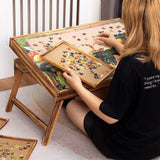 Wooden Portable Folding Tilting Puzzle Table with 4 Sorting Trays  Up to 1000 Pieces - jigsawdepot